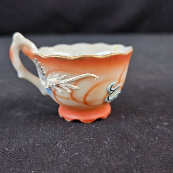 Empress Hand Painted Mini Tea Cup and Saucer Dragon Design Made in Japan - Picture 2 of 12